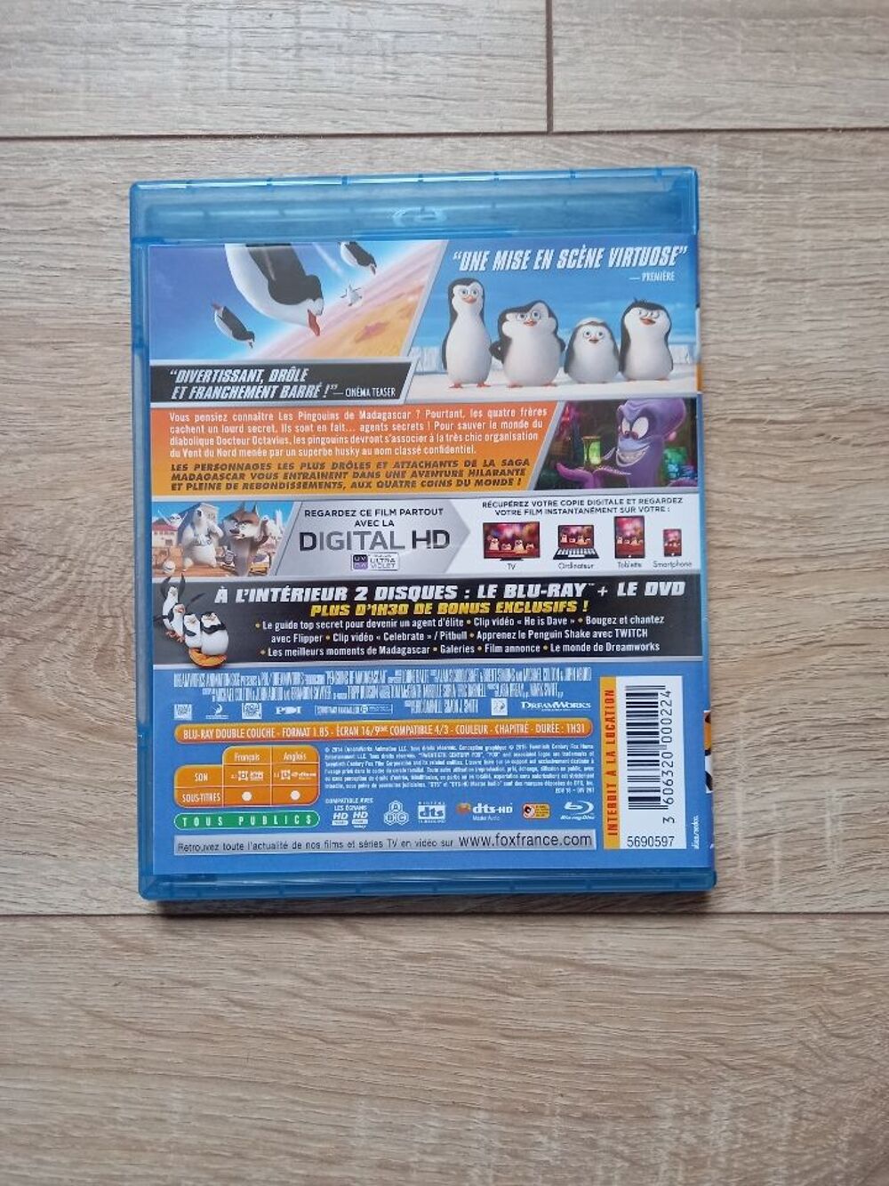 LES PINGOUINS DE MADAGASCAR (blu-ray) DVD et blu-ray
