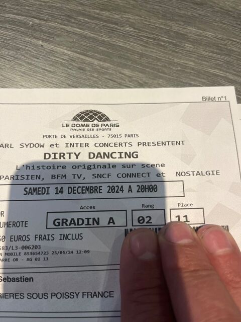 4 places Dirty Dancing Paris 80 Carrires-sous-Poissy (78)
