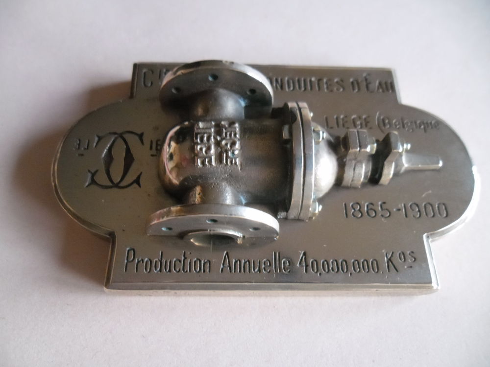 Plaque comm&eacute;morative ann&eacute;e 1900 en bronze. Rare. 