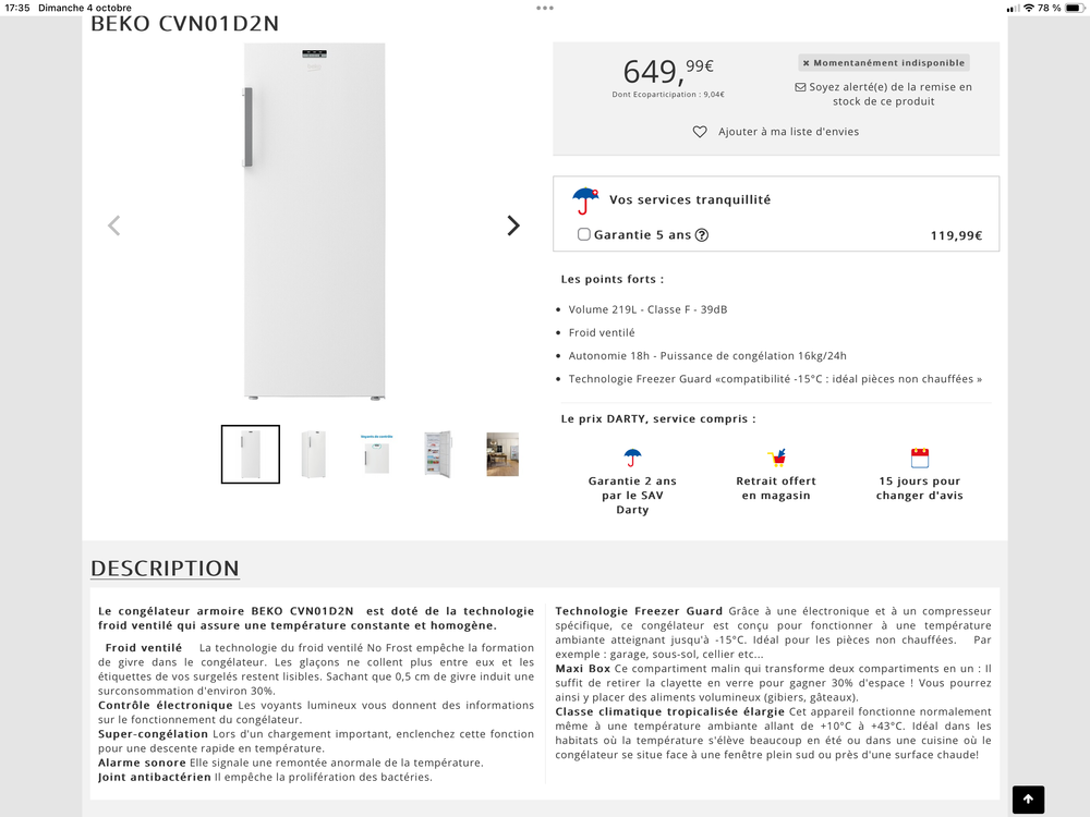 Congelateur Electroménager
