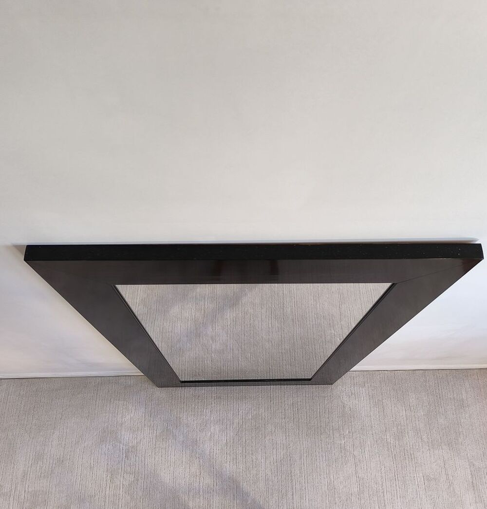 Tr&egrave;s beau grand miroir intemporel, noir laqu&eacute; Barbara Barry Décoration