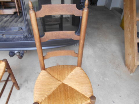 Chaise en bois assise paille 15 Auzebosc (76)
