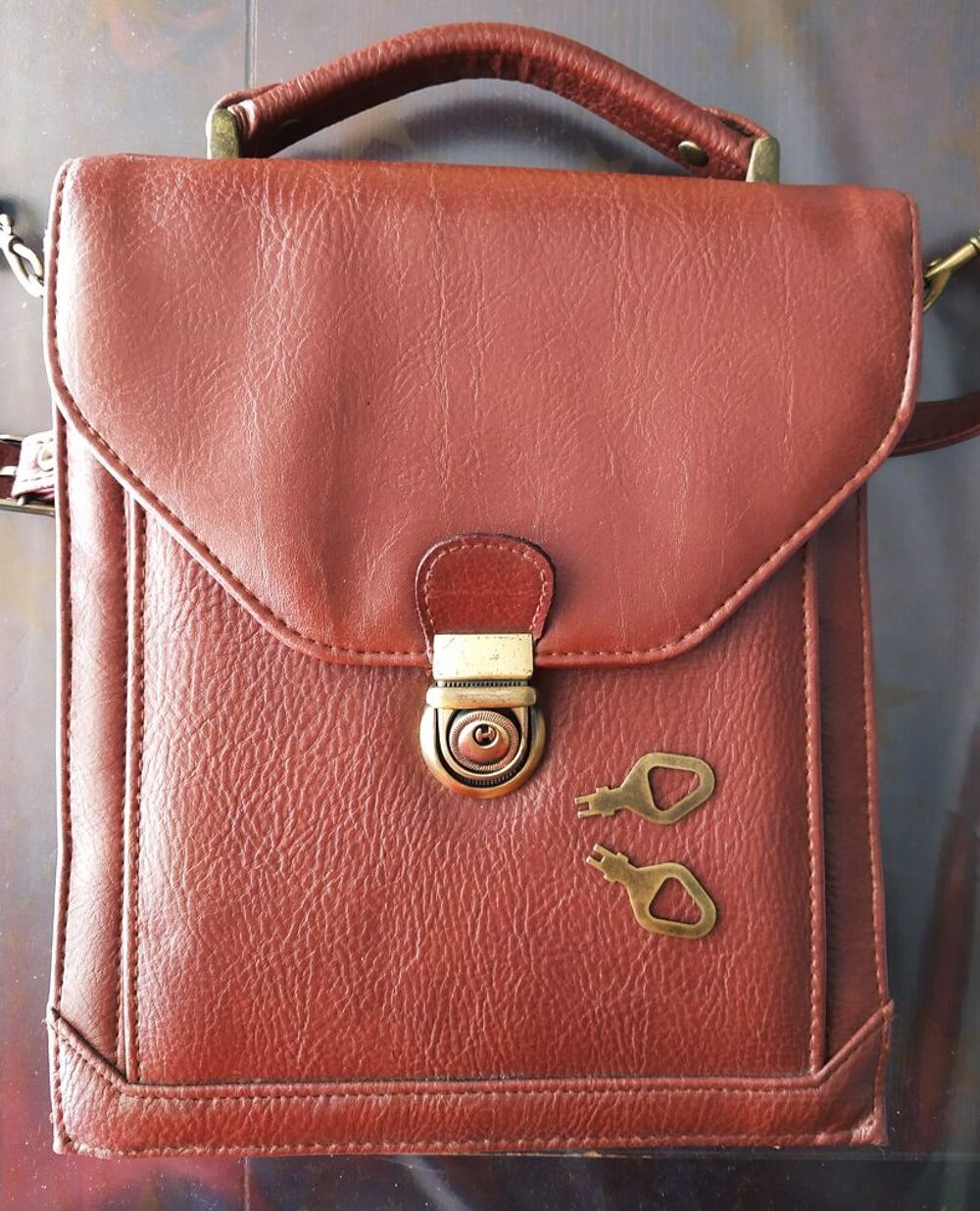 Sacoche cuir vintage marron Maroquinerie