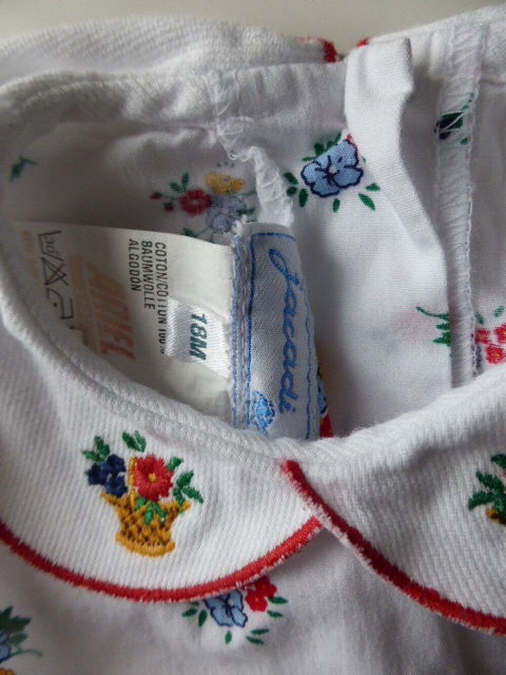 Bloomer Jacadi blanc motif fleuri 18 mois Vtements enfants