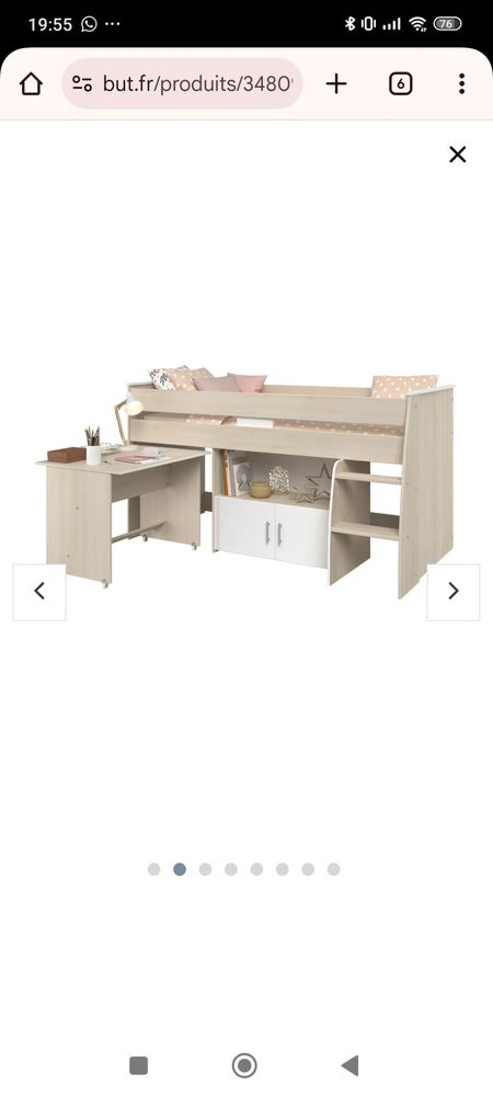Lit mezzanine avec bureau et rangement Meubles