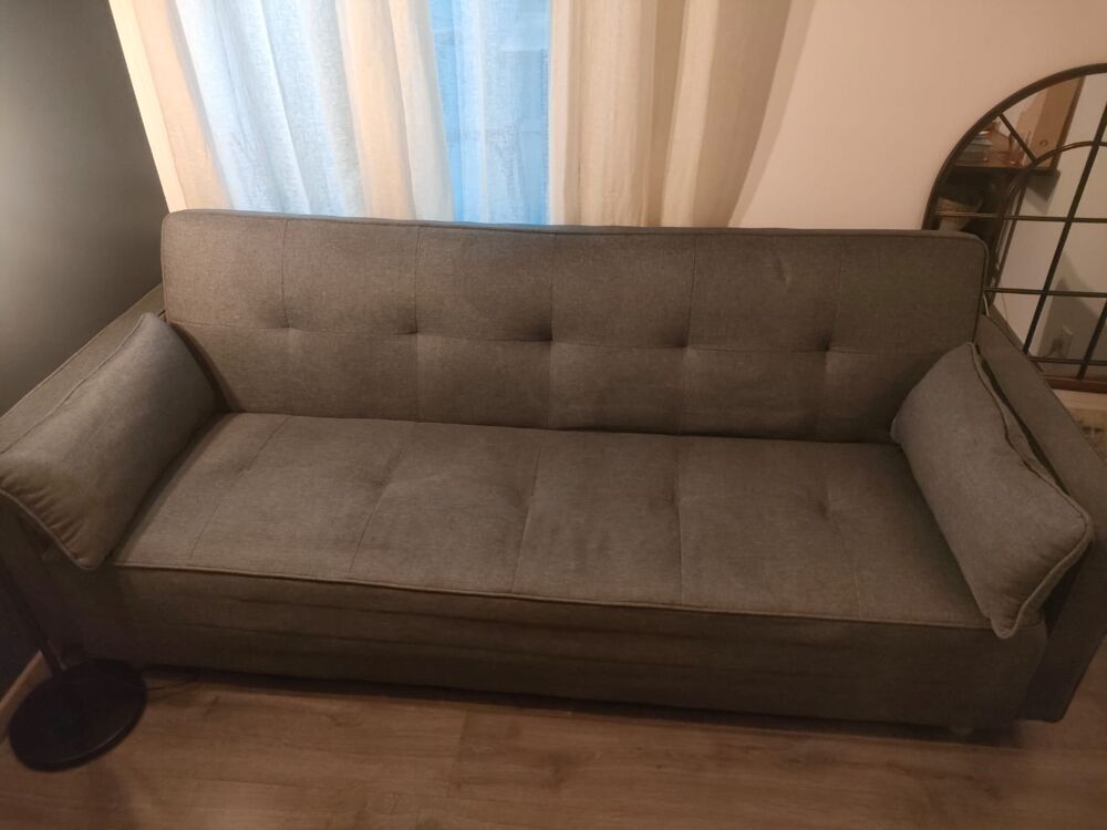 Canap&eacute; convertible scandinave gris Meubles