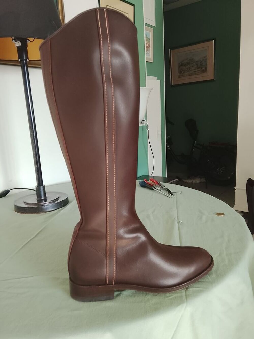 Botte cavali&egrave;re en cuir marront 41/42 femme Chaussures
