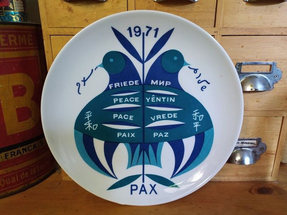 Assiette Porcelaine Pour la Paix Louis Lourioux Vintage 