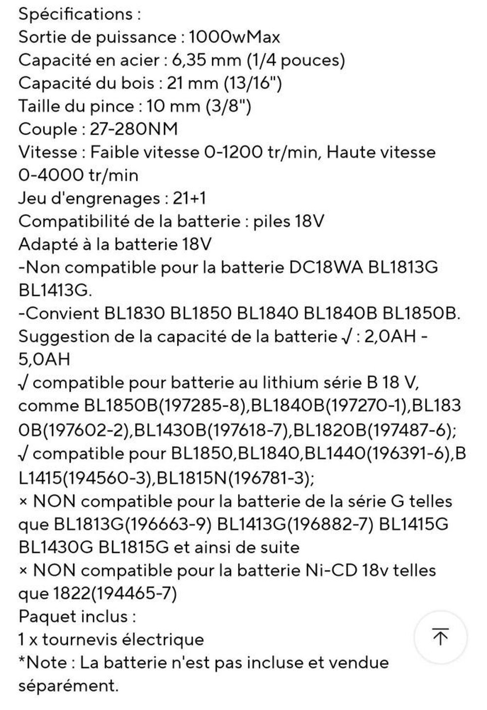 visseuse &agrave; chocs compatible Makita Bricolage
