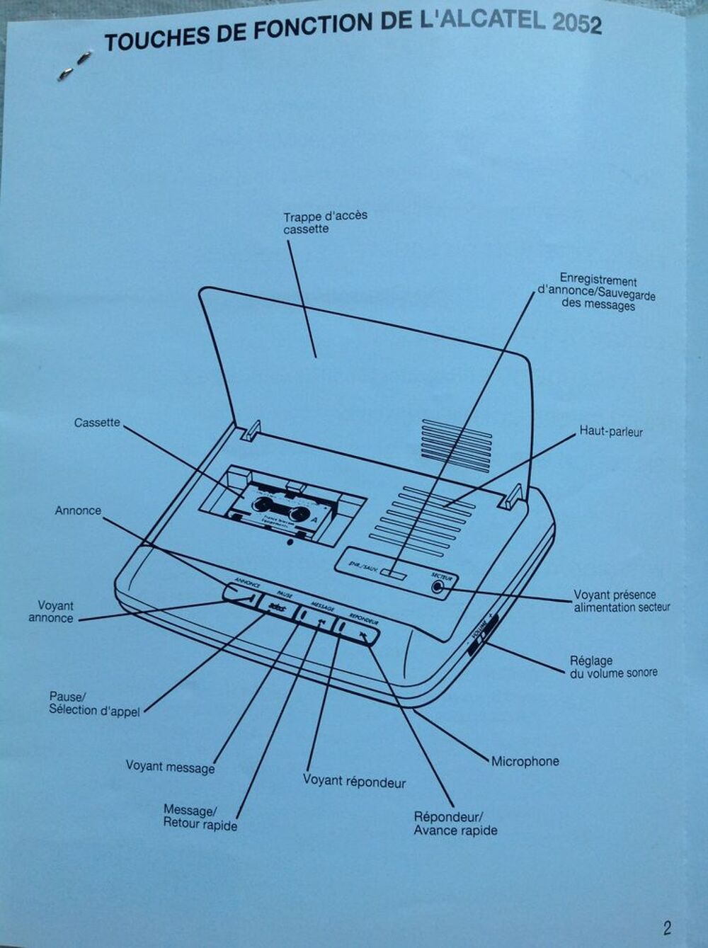 ALCATEL 2052 R&Eacute;PONDEUR ENREGISTREUR+NOTICE
T�l�phones et tablettes