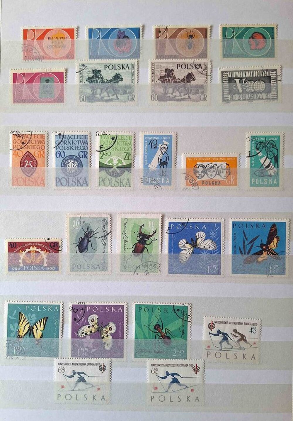 S&eacute;rie de timbres de collection de Pologne 