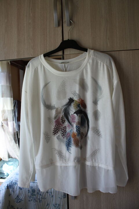 Top blanc avec motifs plumes Paprika Charlotte taille XL
8 Monceaux (60)