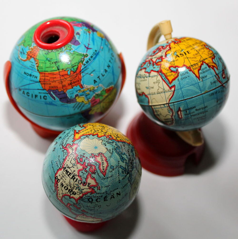 Taille-crayons anciens Globe terrestre 