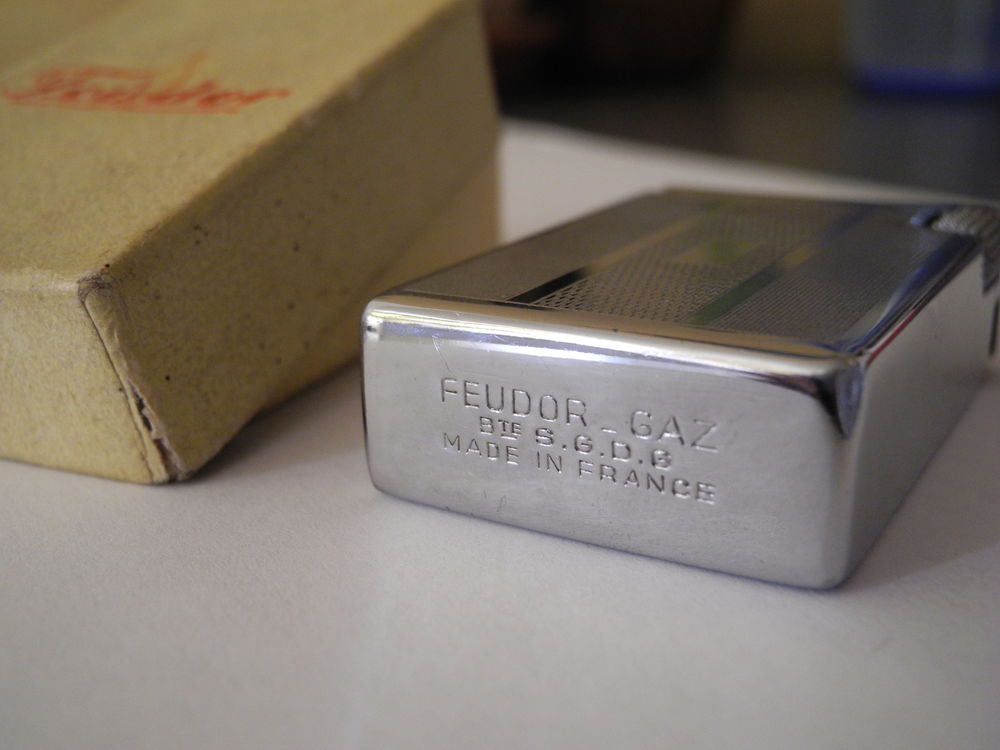 Briquet FEUDOR made in France, boite d'origine et notice 