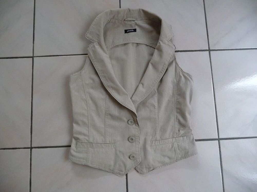 Gilet fines rayures beige PIMKIE 38- Neuf Vêtements