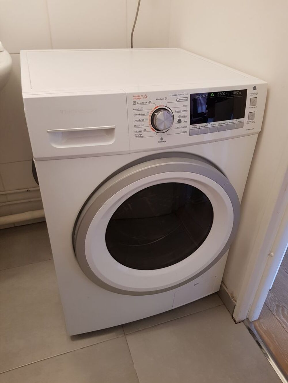 Lave linge s&eacute;chant Thomson THWD 16107 blanc Electromnager