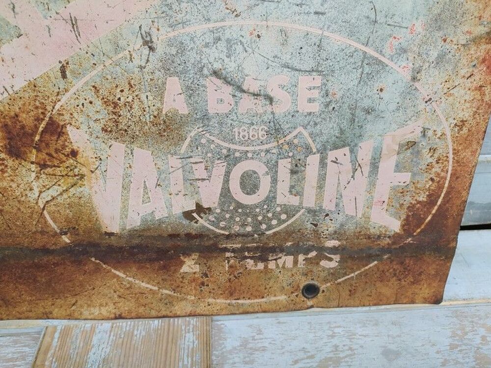 Ancienne Plaque T&ocirc;le Publicitaire Valvoline Docarlub
