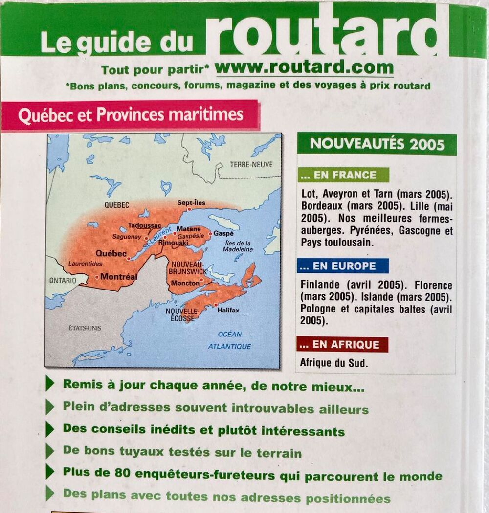 QUEBEC et provinces maritimes Guide Routard Livres et BD