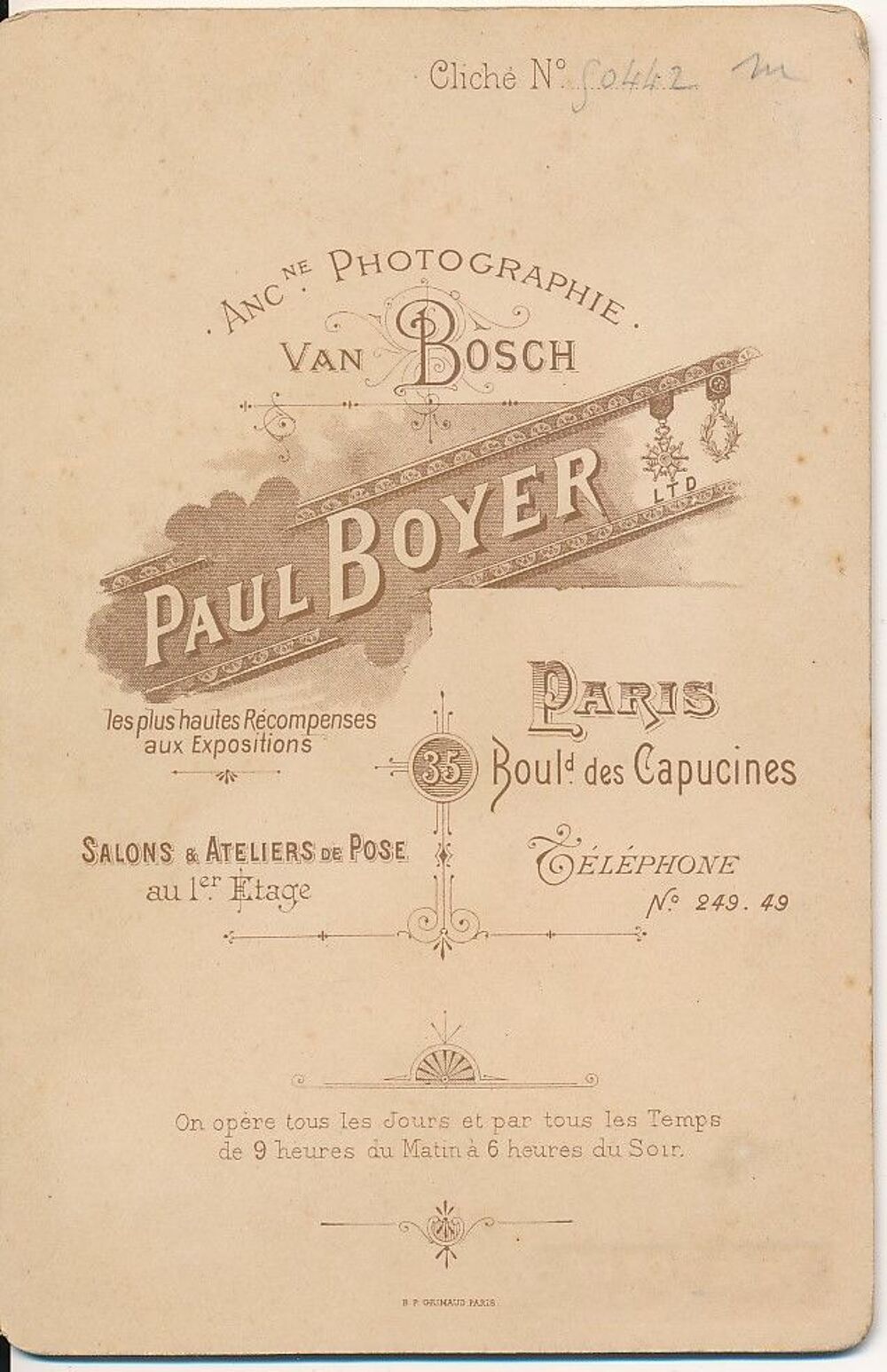 Portrait Militaire Officier Capitaine Photo Paul Boyer 1890 