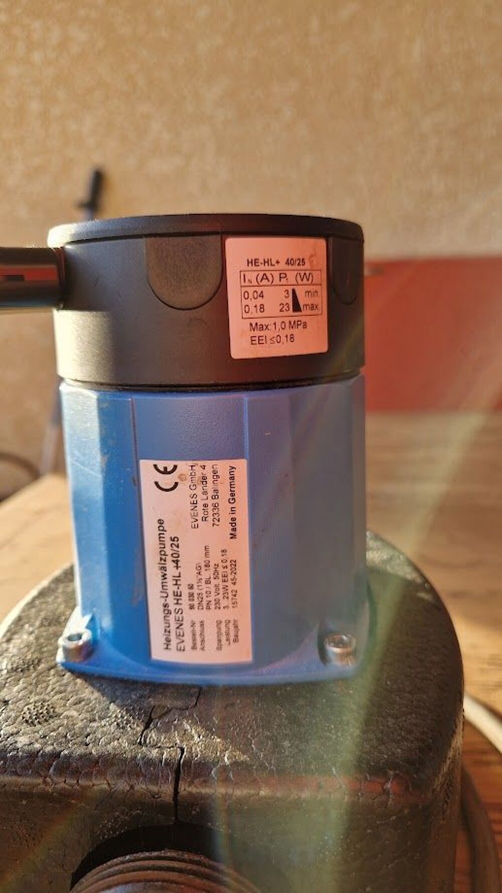 Circulateur chauffage EVENES HE-HL+40-25S,DN25(1"),PN10 230V Bricolage