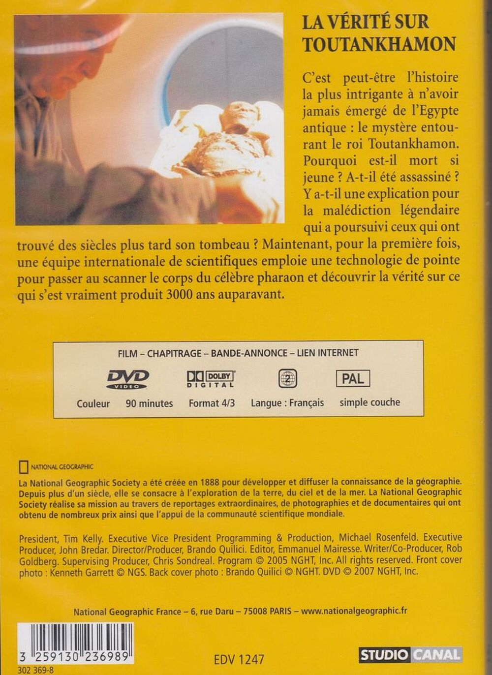 DVD La V&eacute;rit&eacute; Sur Toutankhamon - National Geographic DVD et blu-ray