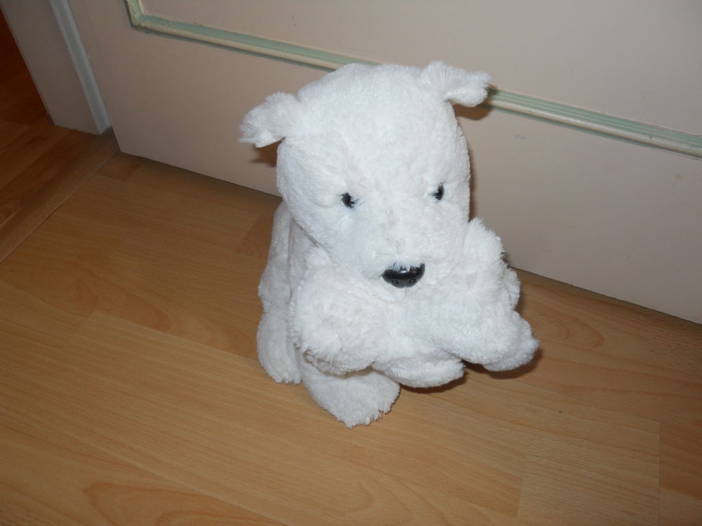 joli chien blanc avec son petit. neuf Jeux / jouets