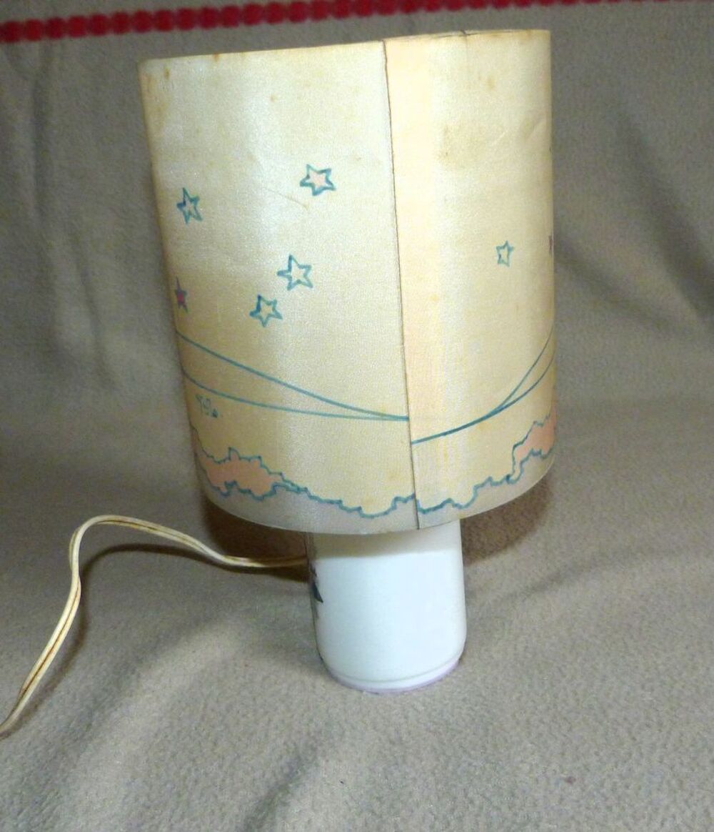 Petite Lampe de chevet , porcelaine &amp; soie Décoration