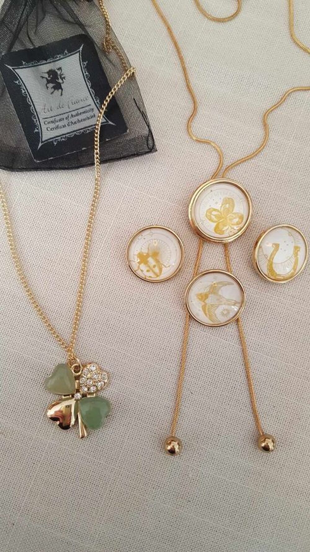  Deux magnifiques colliers neufs or fin N&deg; 1329 Bijoux et montres