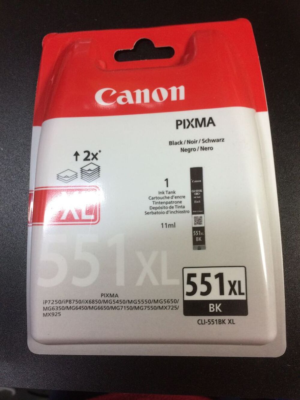 Canon CLI-551BK XL Cartouche d'encre d'origine Matriel informatique