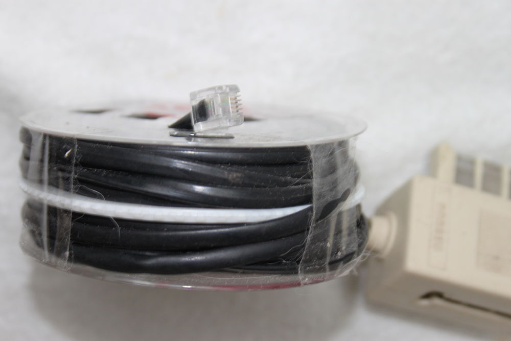 Rallonge t&eacute;l&eacute;phone Noire sur bobine plastique Téléphones et tablettes