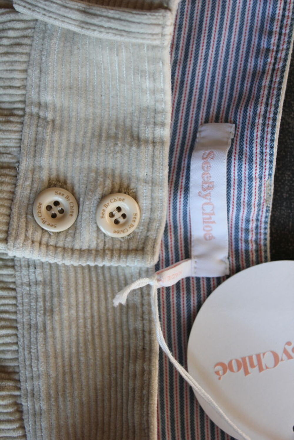 Short bermuda velours cr&egrave;me SEE BY CHLOE T.38 Vêtements