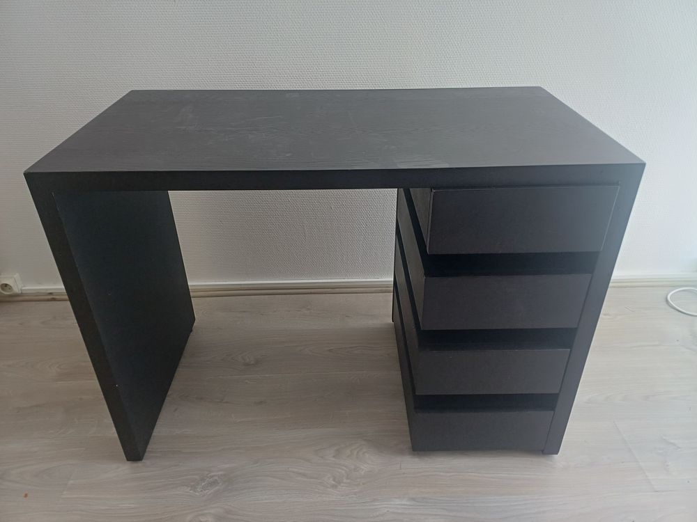 Bureau informatique / t&eacute;l&eacute;travail noir avec 4 tiroirs Meubles