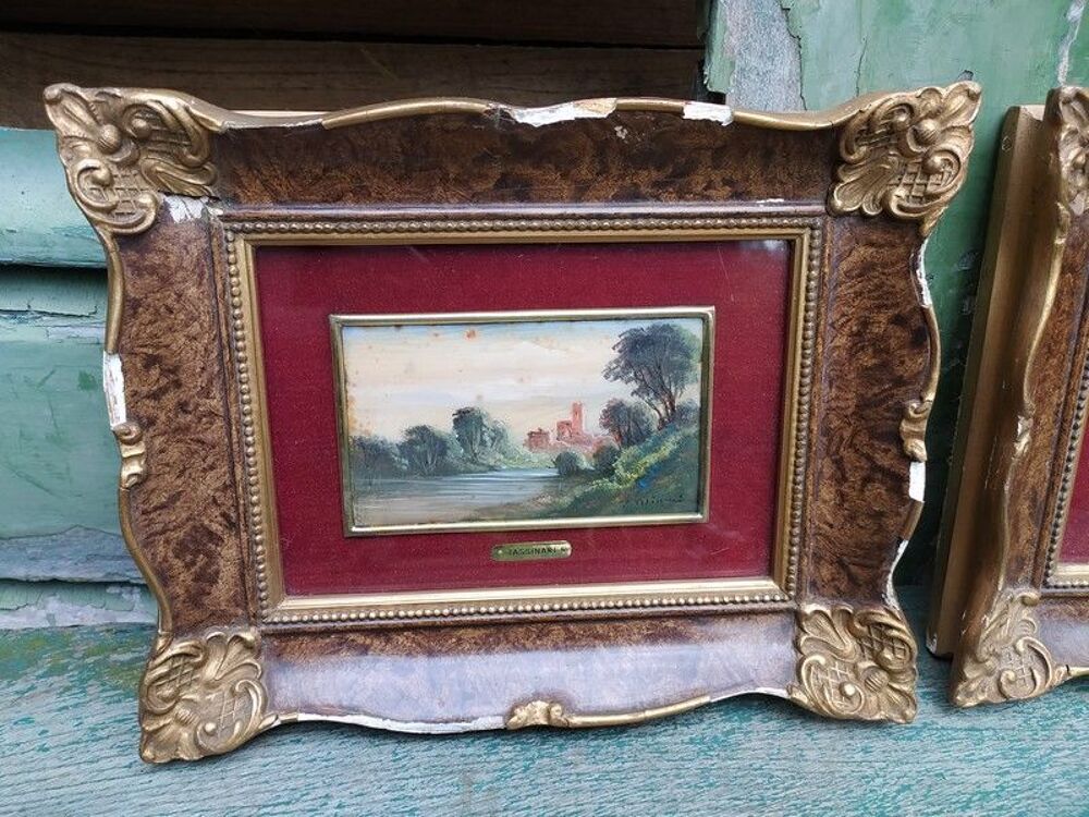 Peintures Miniatures Huile Style Barbizon Gino Tassinari 