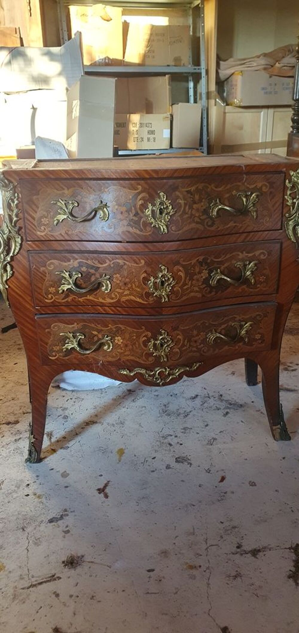 Ancienne commode bois et marbre rose Meubles