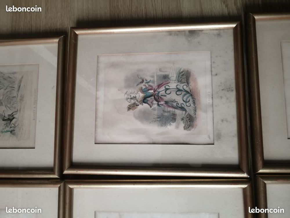 lot gravures graveur Granville fleurs plante femme fleur art 