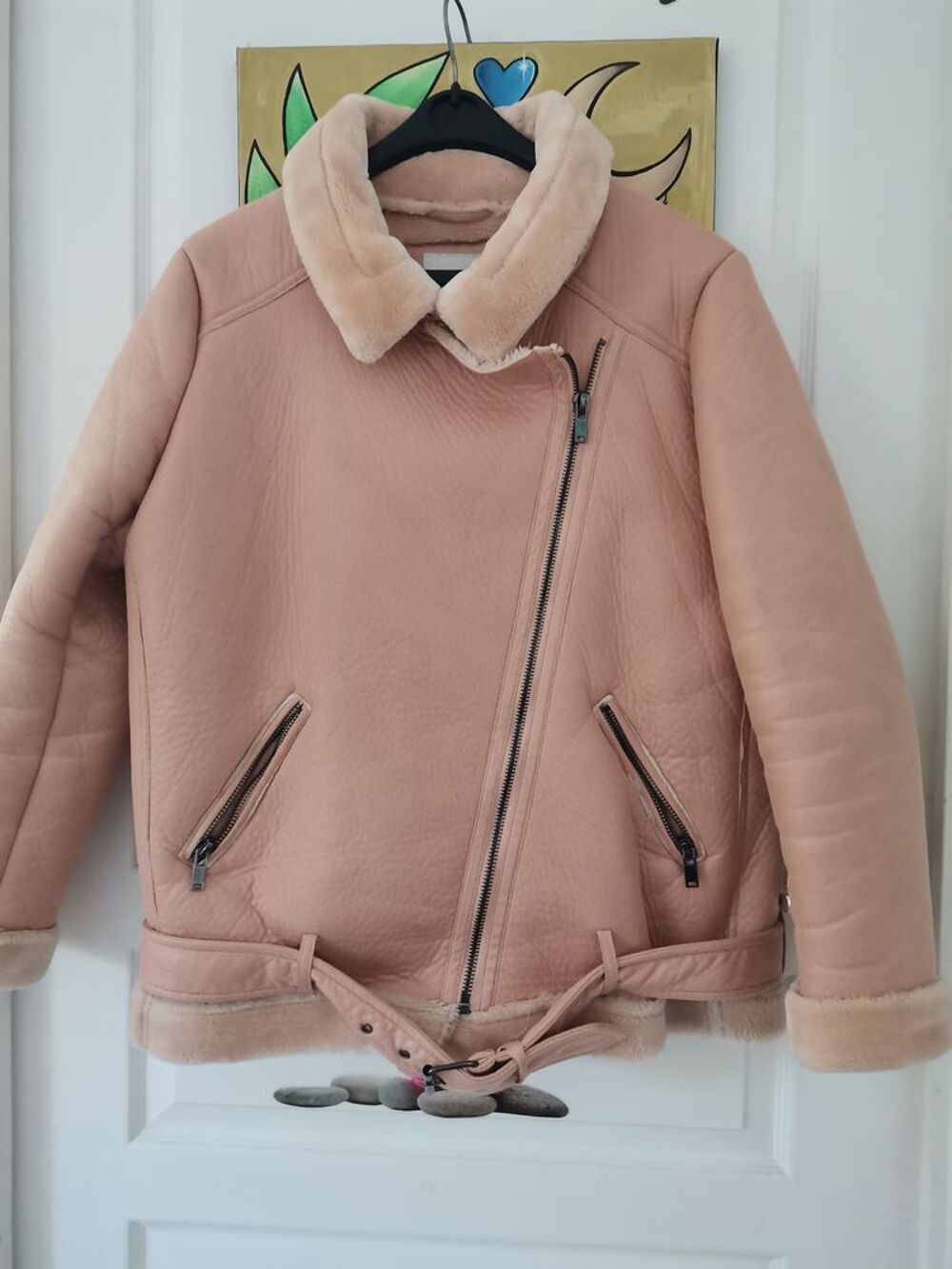 blouson fourr&eacute; rose saumon Vêtements