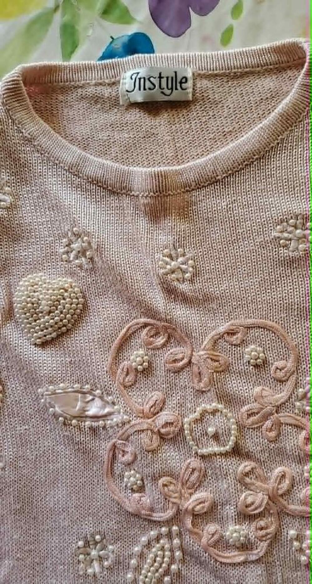 PULL FEMME ROSE SAUMON Taille 50/52 Vêtements