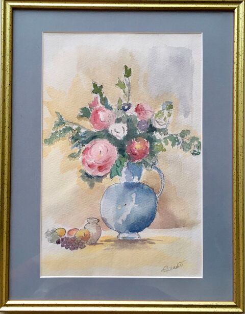 Aquarelle originale signe et encadre 30 Nmes (30)