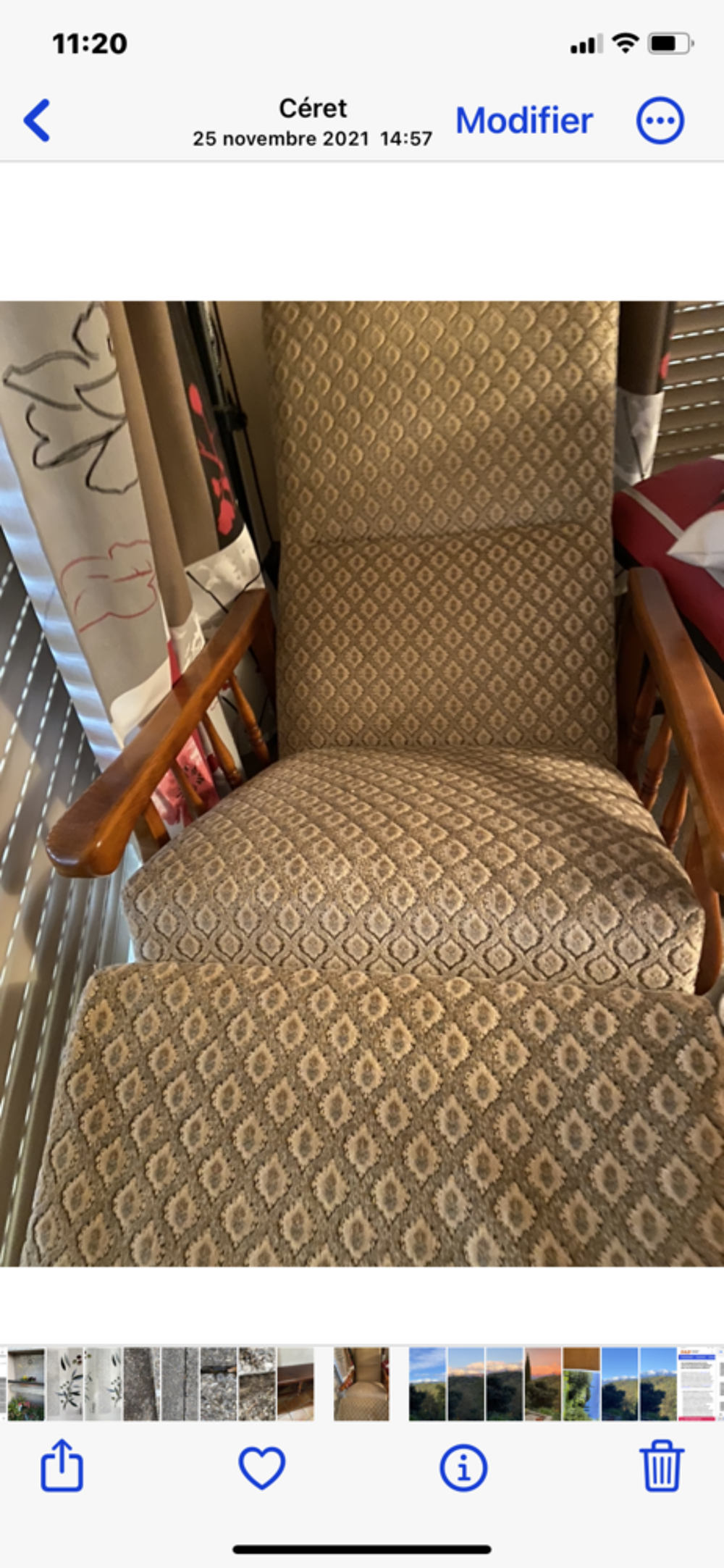 Fauteuil relax velours tr&egrave;s bon &eacute;tat Meubles