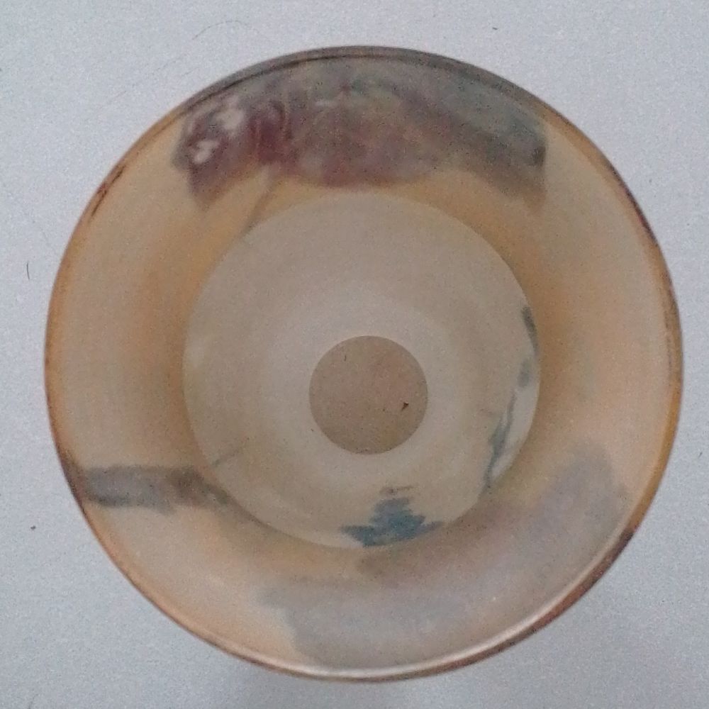 Vase verre opalescent , grappe de raisins , style E. Gall&eacute; Décoration