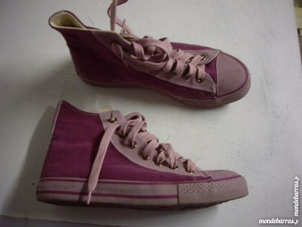 Baskets hautes Parme/Rose pt 41 Chaussures