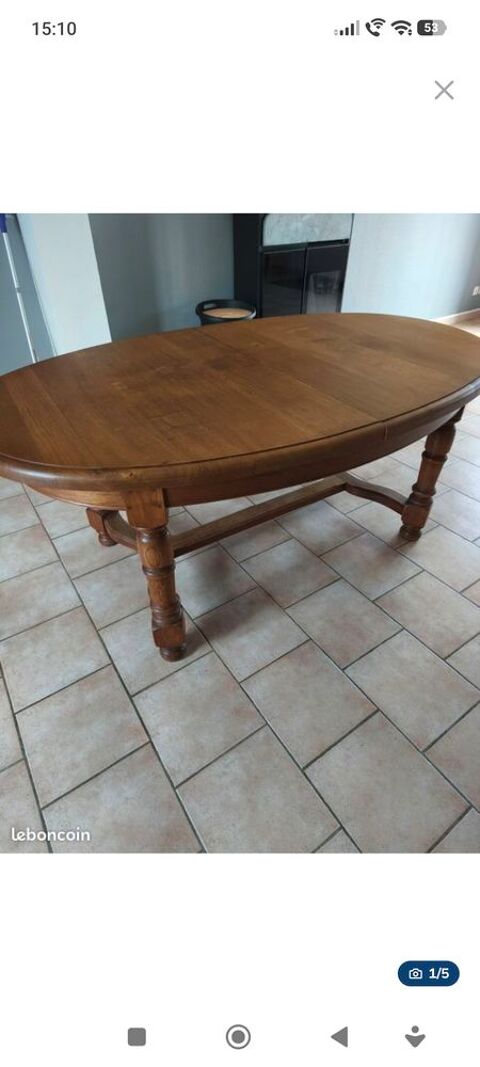 Table ovale tout en ch�ne  200 Intraville (76)