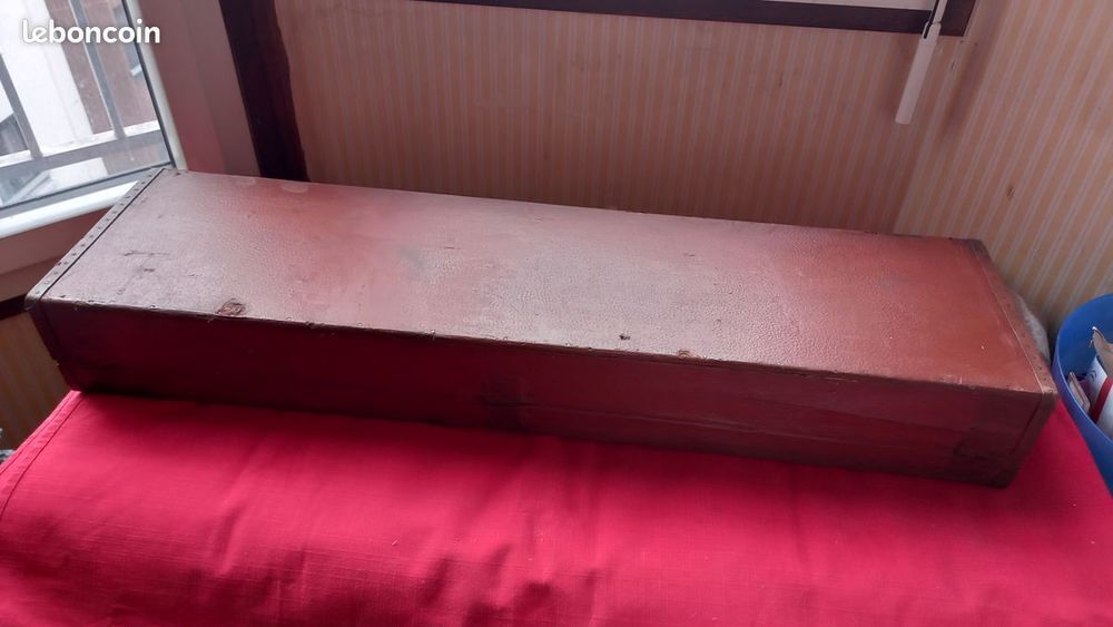 Ancienne longue valise - marron Décoration