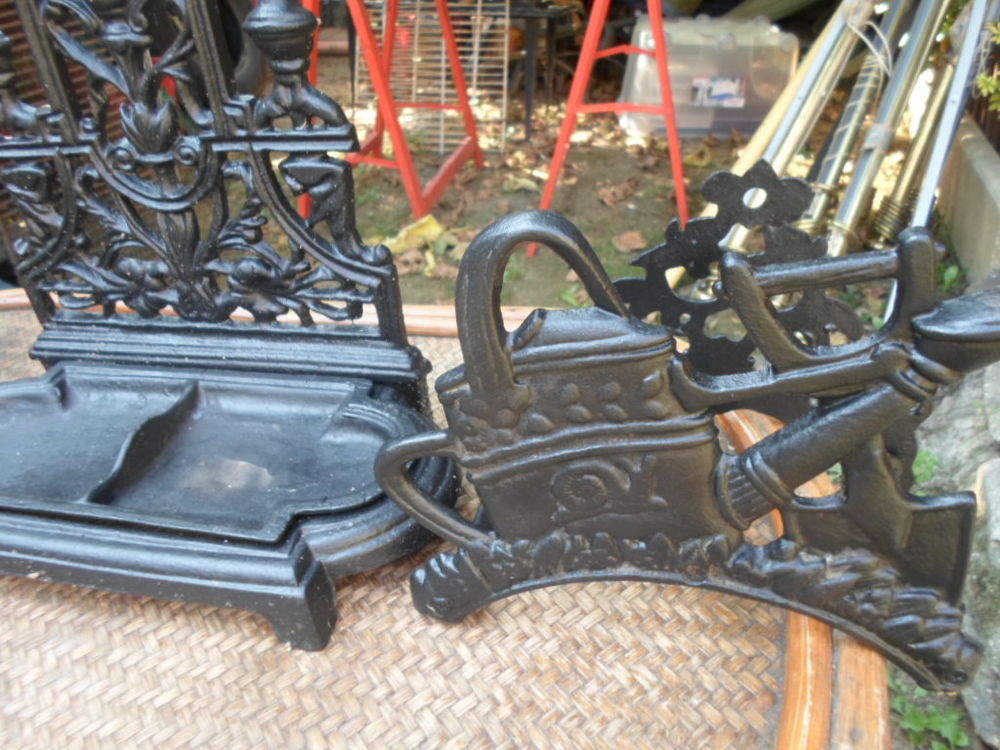 serviteur de cheminee ancien en bronze +porte parapluie Décoration
