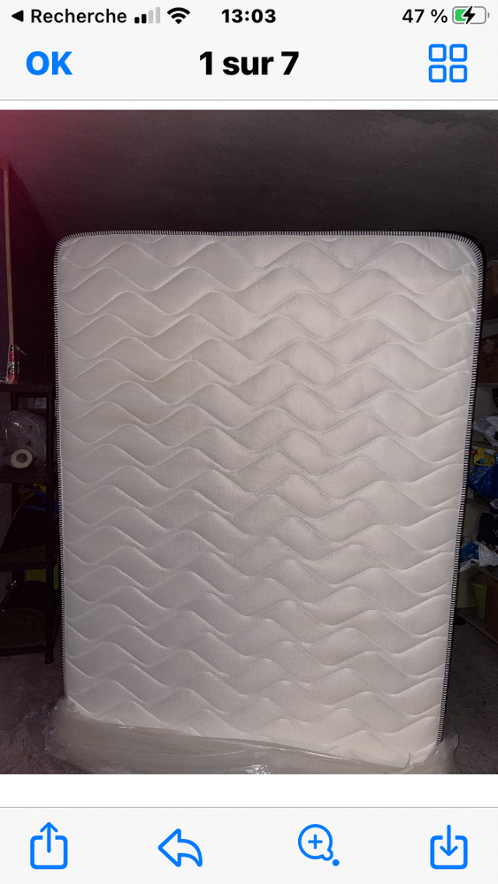 Sommier &agrave; lattes + matelas m&eacute;moire de forme. Meubles