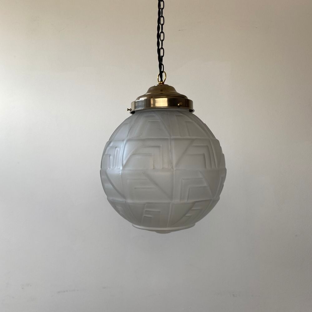 ANCIENNE LAMPE SUSPENSION LAMPE ART-DECO XL VINTAGE Décoration