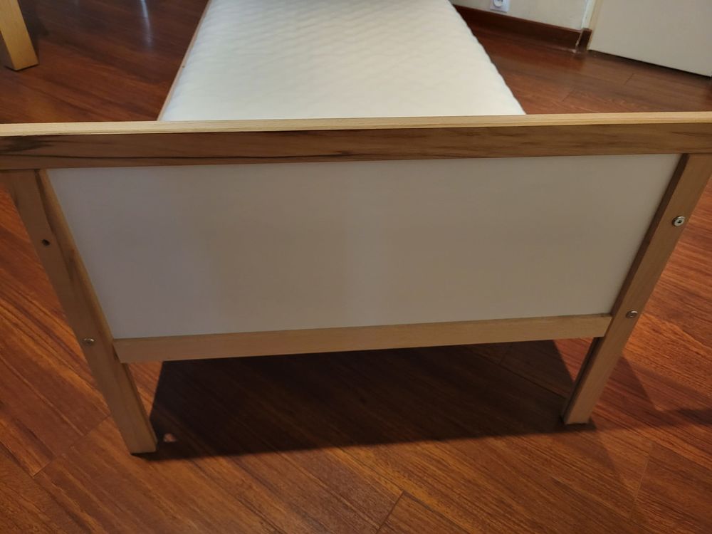 2 Lits enfants 70x160 cm bois Sauthon + Sommiers et Matelas Mobilier enfants