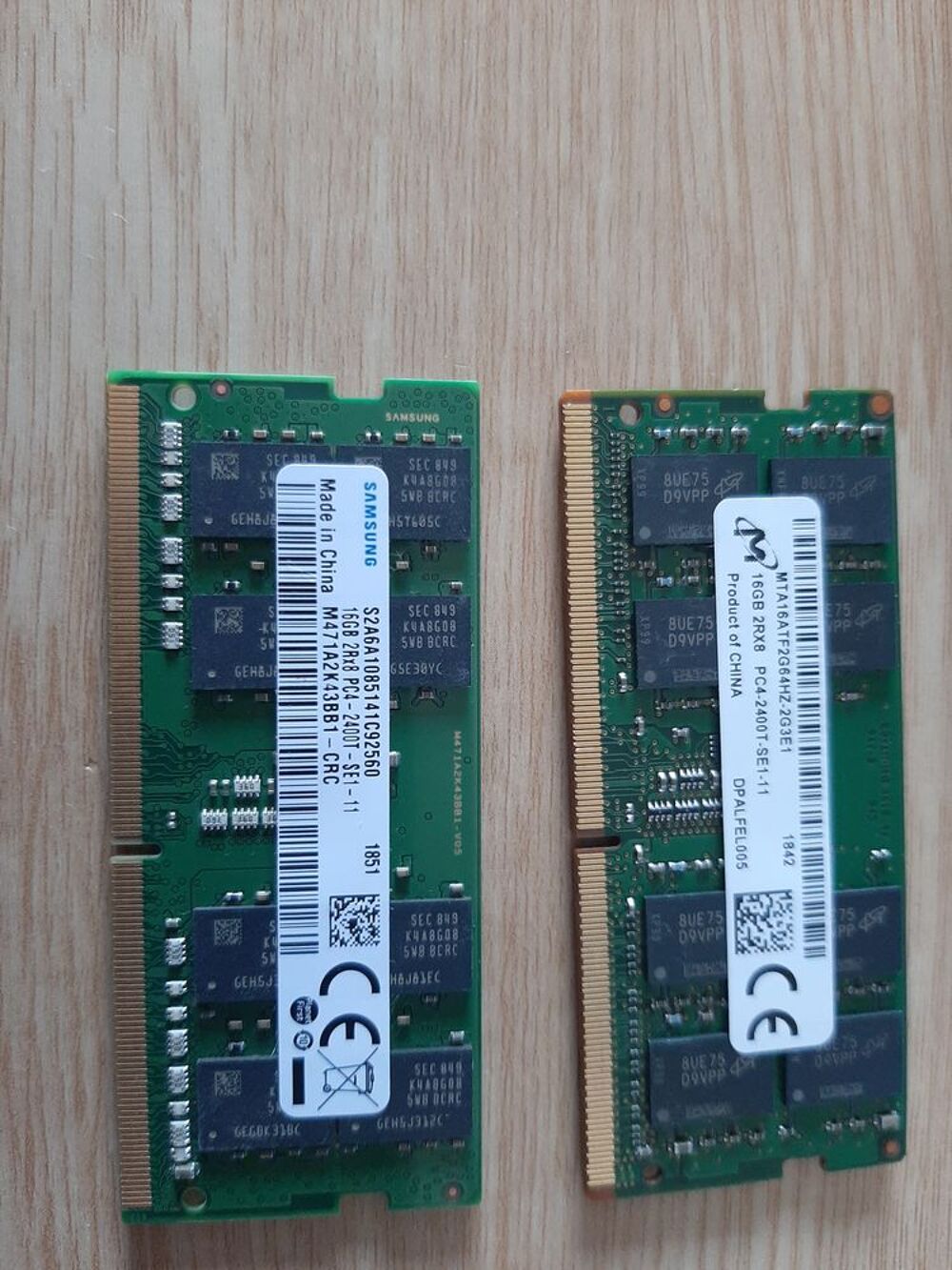 LOT ou &agrave; L'unit&eacute; RAM DDR4 16GO 2400 OU 2666 POUR PORTABLE Matériel informatique