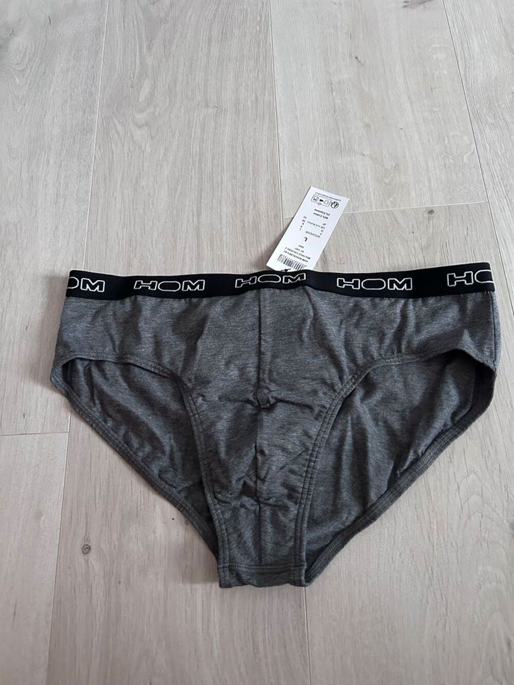 Slip homme marque hom gris en coton taille L neuf Vêtements