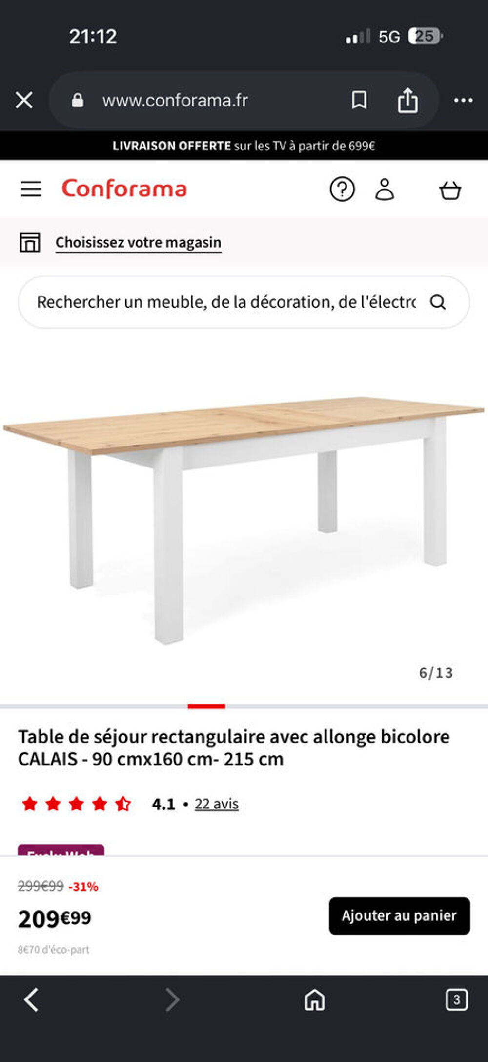 table conforama Meubles